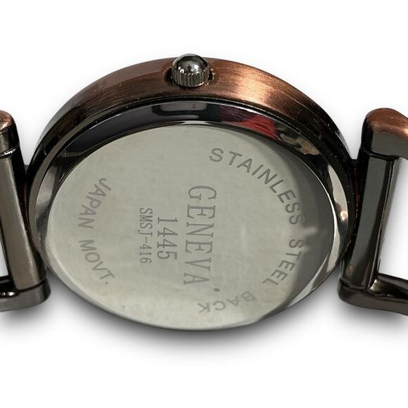 Geneva Y2K Vintage Bronze Bangle Cuff Style Fashion Wrist Watch - Picture 6 of 11